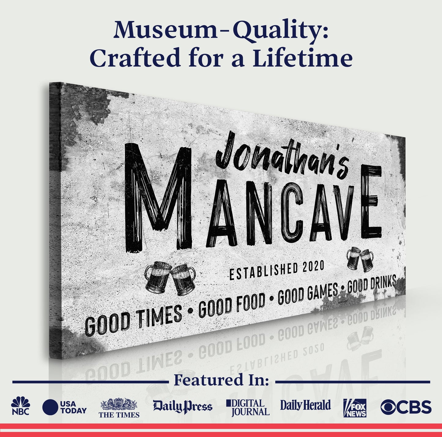 Good Times Man Cave Canvas Wall Art - Bar Sign Print