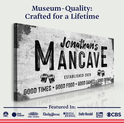 Good Times Man Cave Canvas Wall Art - Bar Sign Print