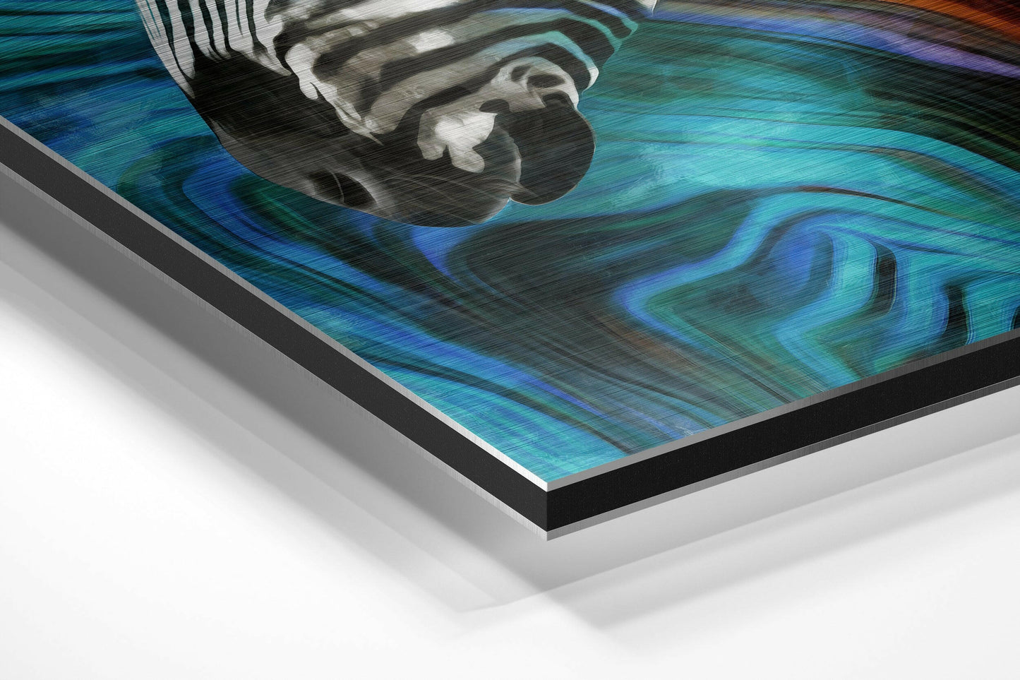 Zebra Brushed Aluminum Wall Art