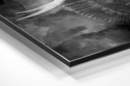 Smoky Monochrome Elephant Metal Wall Art