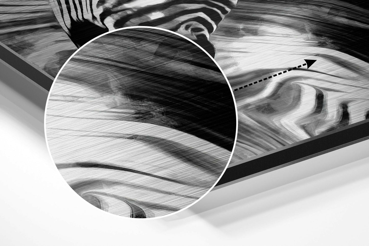 Zebra Brushed Aluminum Wall Art