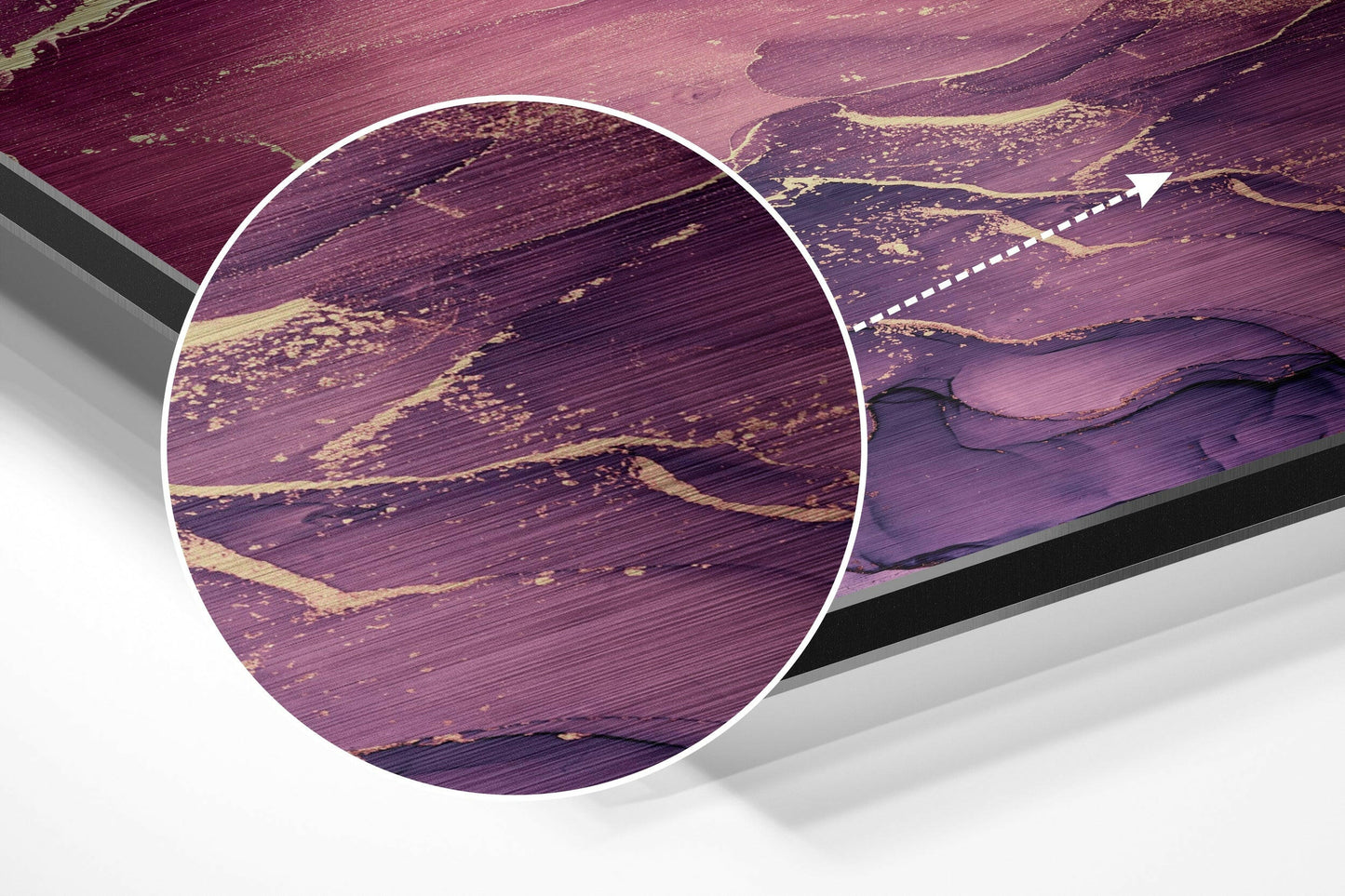 Purple Pink Gold Marble Metal Wall Art