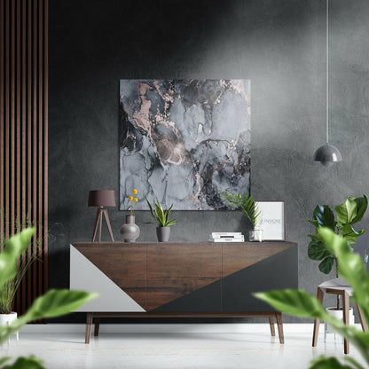 Rose gold marble metal wall art brushed aluminum print