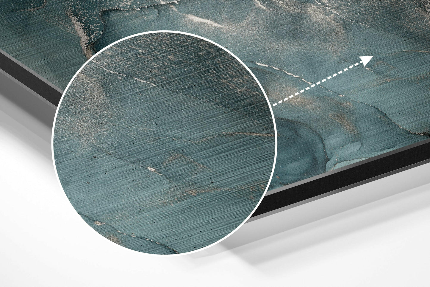 Teal Silver Marble Metal Wall Art
