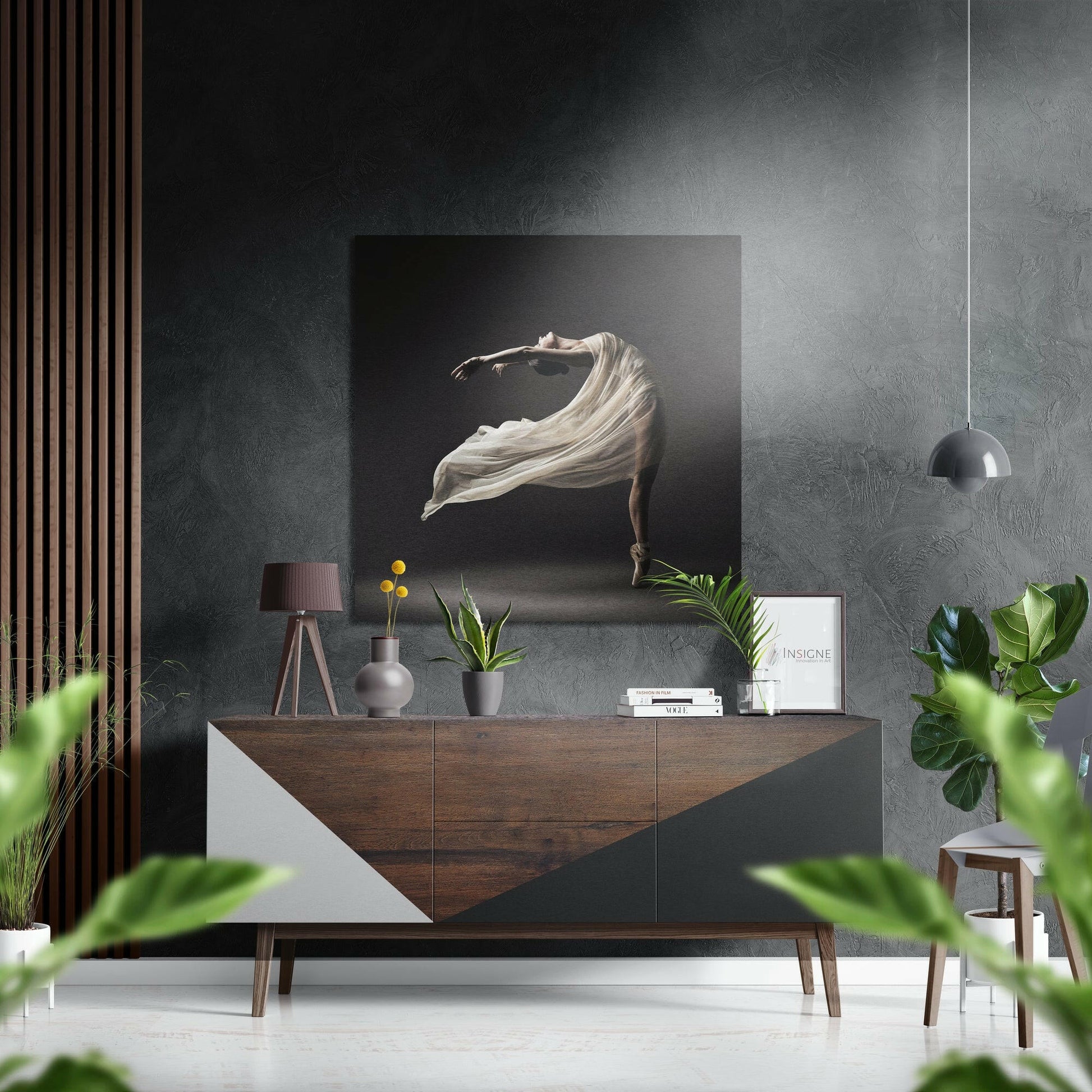 Ballerina Metal Wall Art - dancer on brushed aluminum dibond