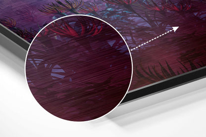Astronaut Pink Alien Field Metal Wall Art