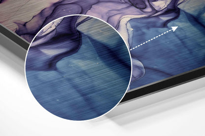 Violet Blue Ink Bloom Metal Wall Art