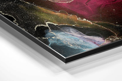 Rainbow Ink Bloom Metal Wall Art