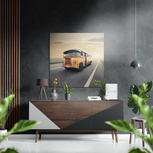 To the Road brushed aluminum metal wall art