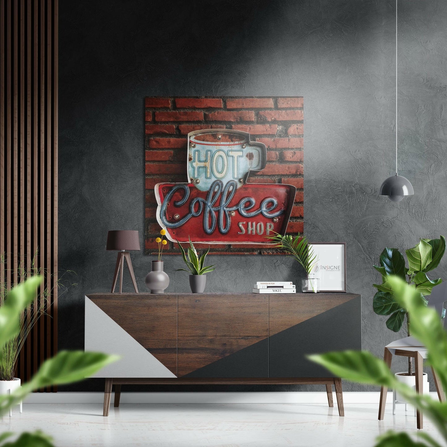 Hot coffee metal wall art panel