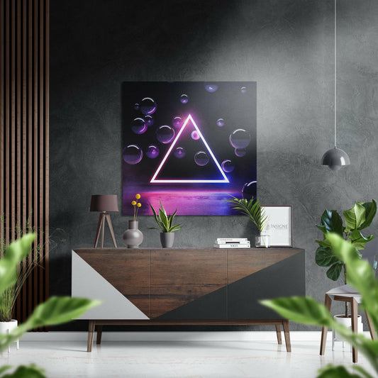 Bubbles abstract brushed aluminum metal wall art