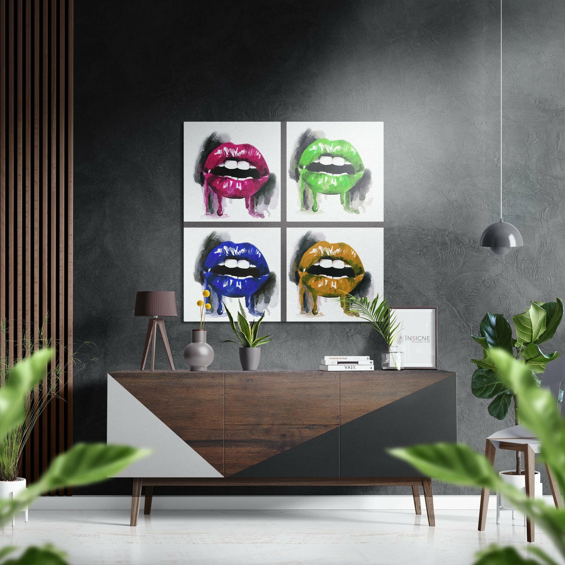 Lips metal wall art