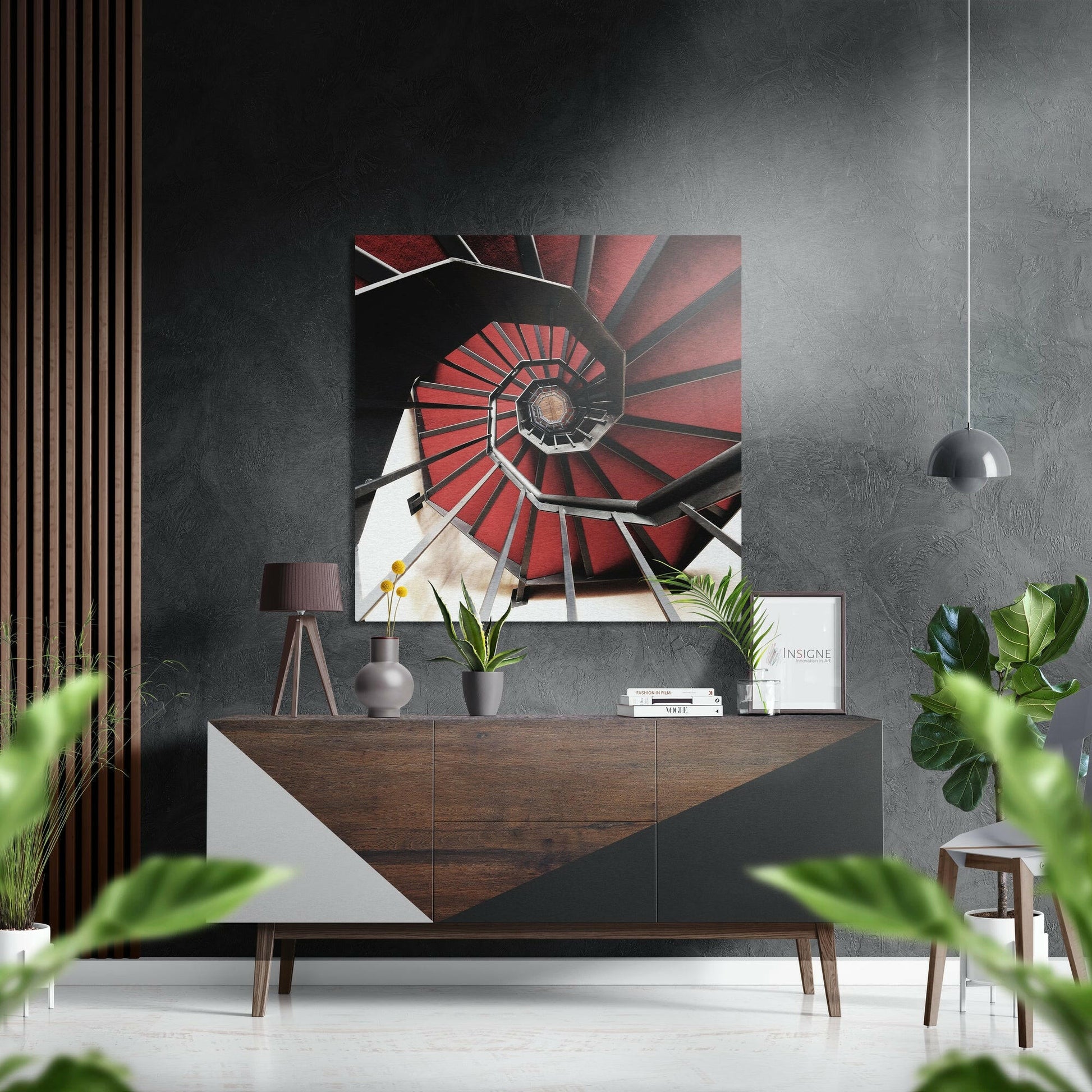 Spiral metal wall art modern abstract design