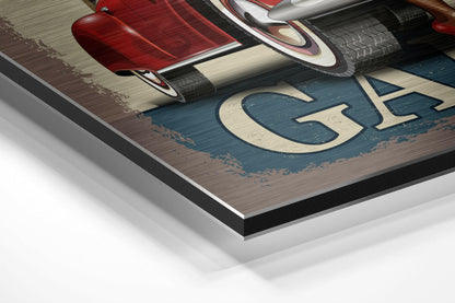 Vintage Garage Aluminum Dibond Wall Art