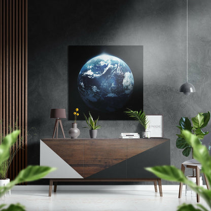Earth planet metal wall art