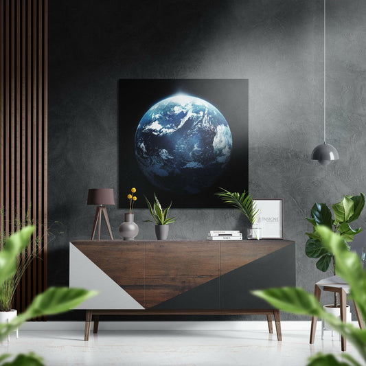 Earth planet metal wall art