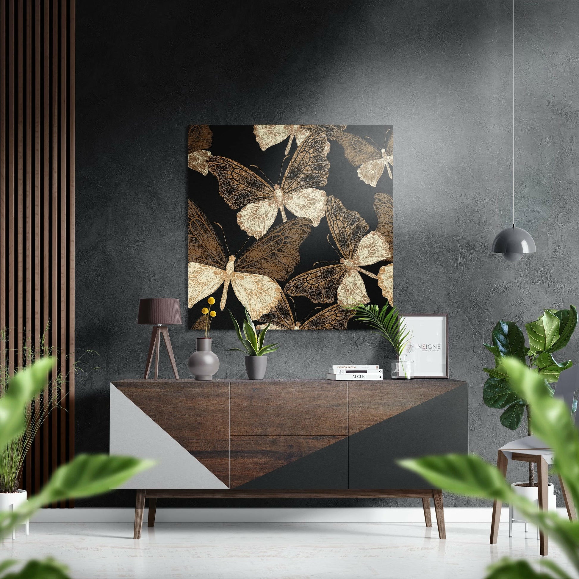Butterflies Metal Wall Art on brushed aluminum dibond