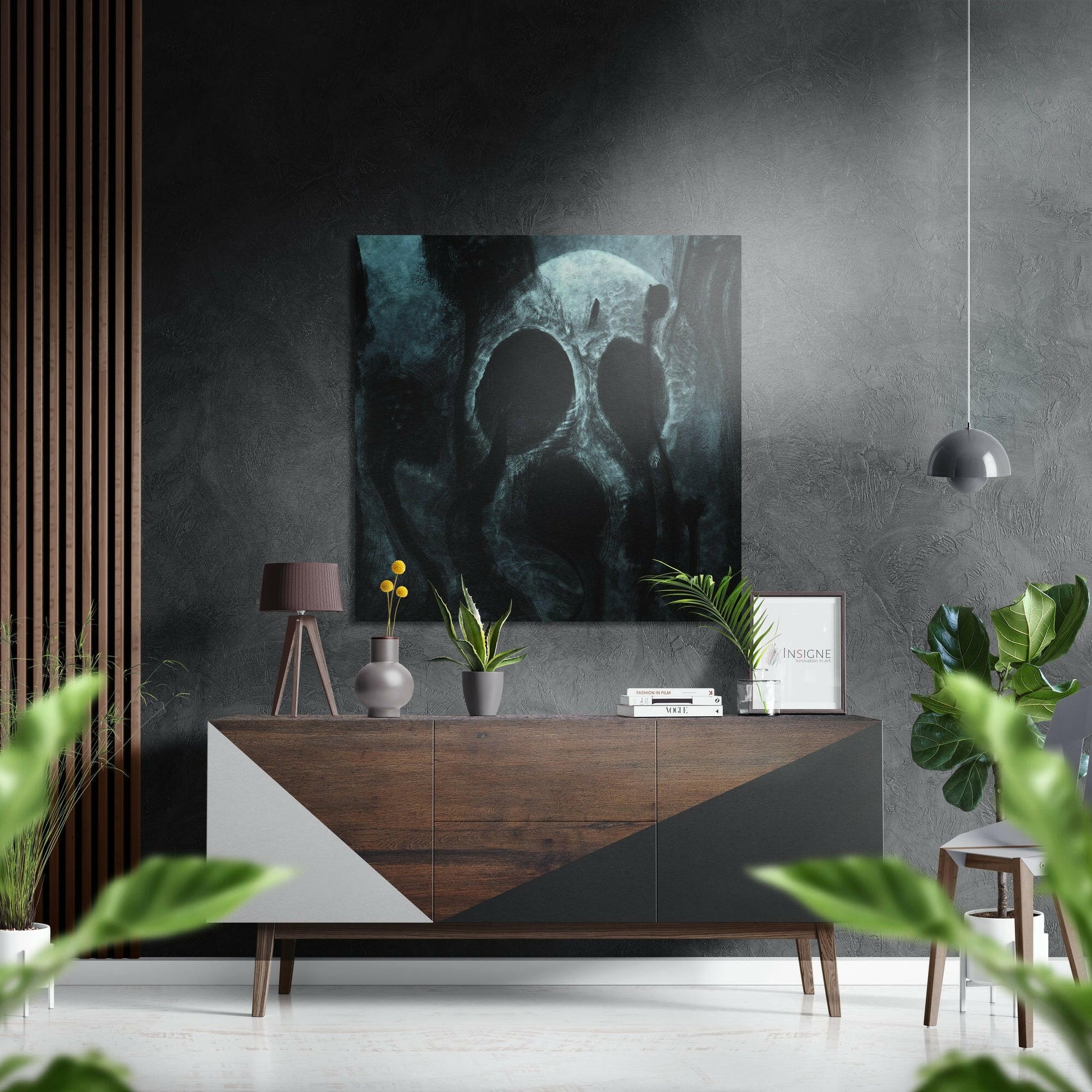 Scary panda metal wall art print