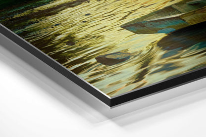 Sunset and Boat Metal Wall Art