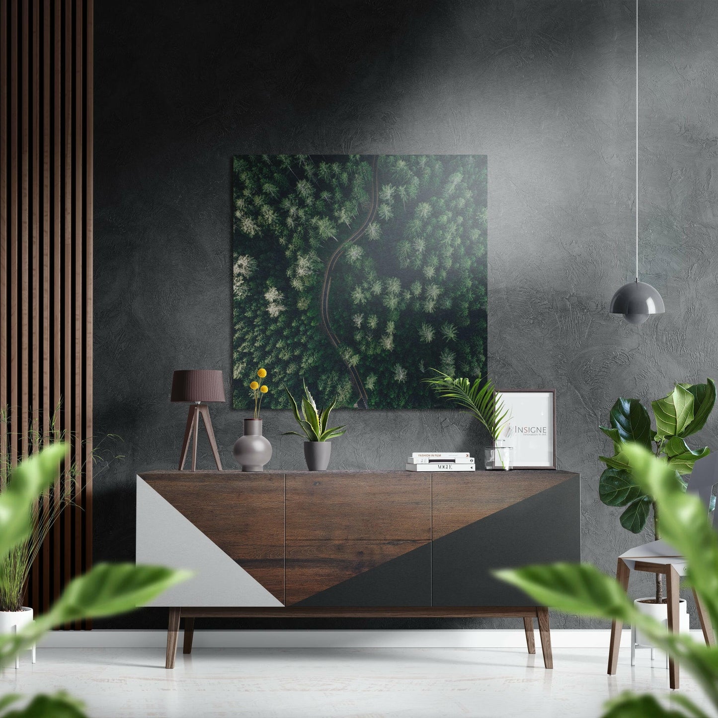 Fifty tones of green metal wall art