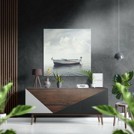 Tranquility abstract metal wall art on aluminum dibond