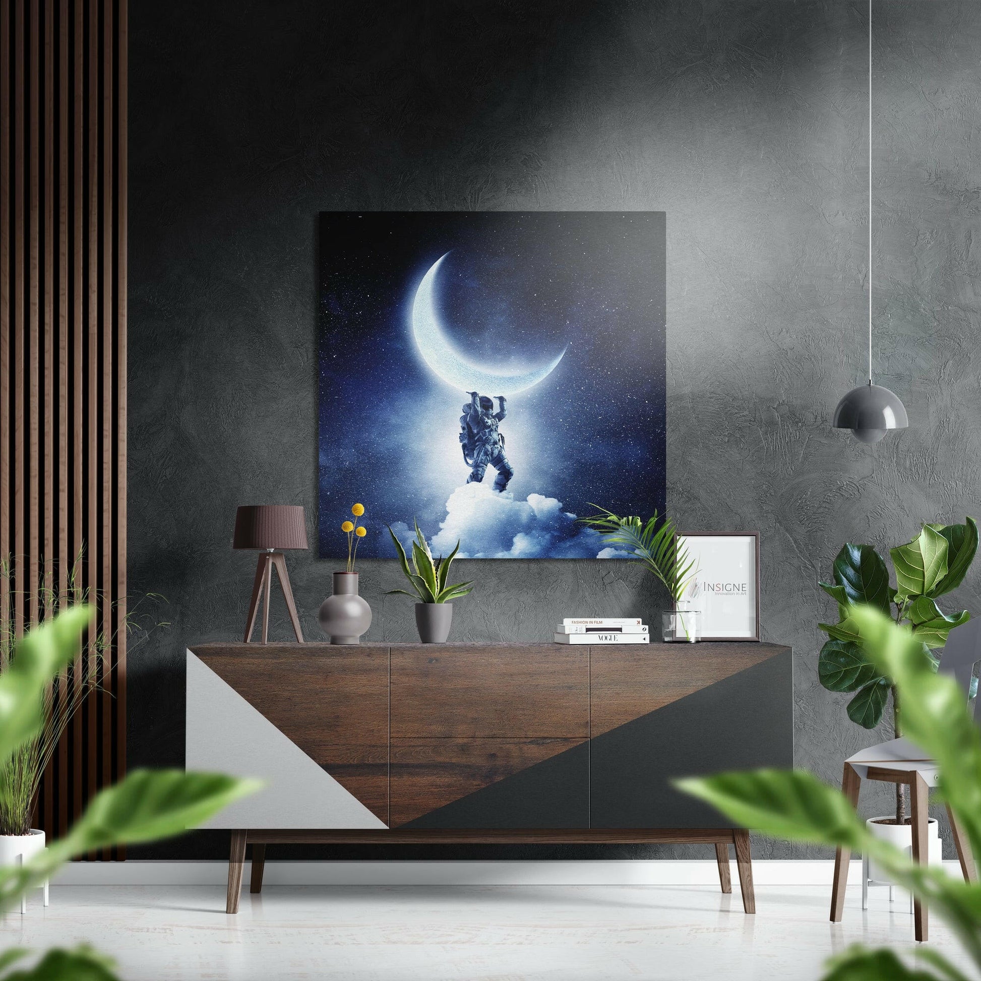 Holding the Moon metal wall art panel