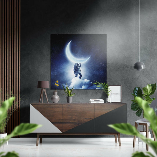 Holding the Moon metal wall art panel
