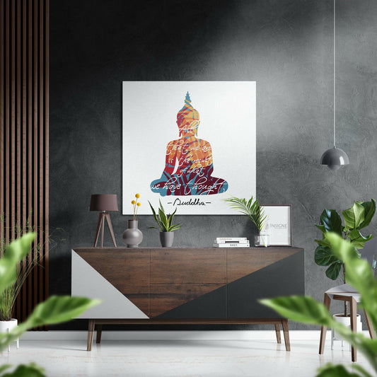 Buddha Metal Wall Art - brushed aluminum Dibond