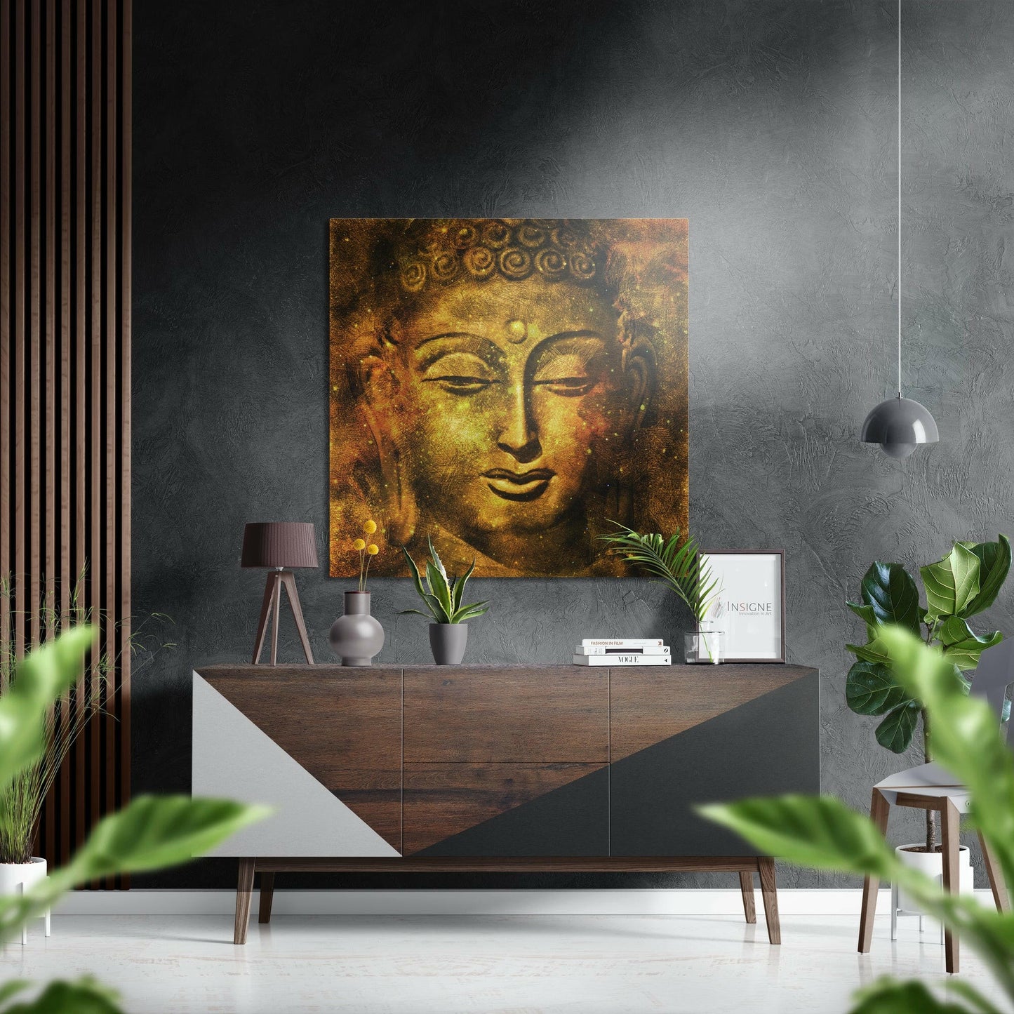 Buddha Metal Wall Art - brushed aluminum Dibond