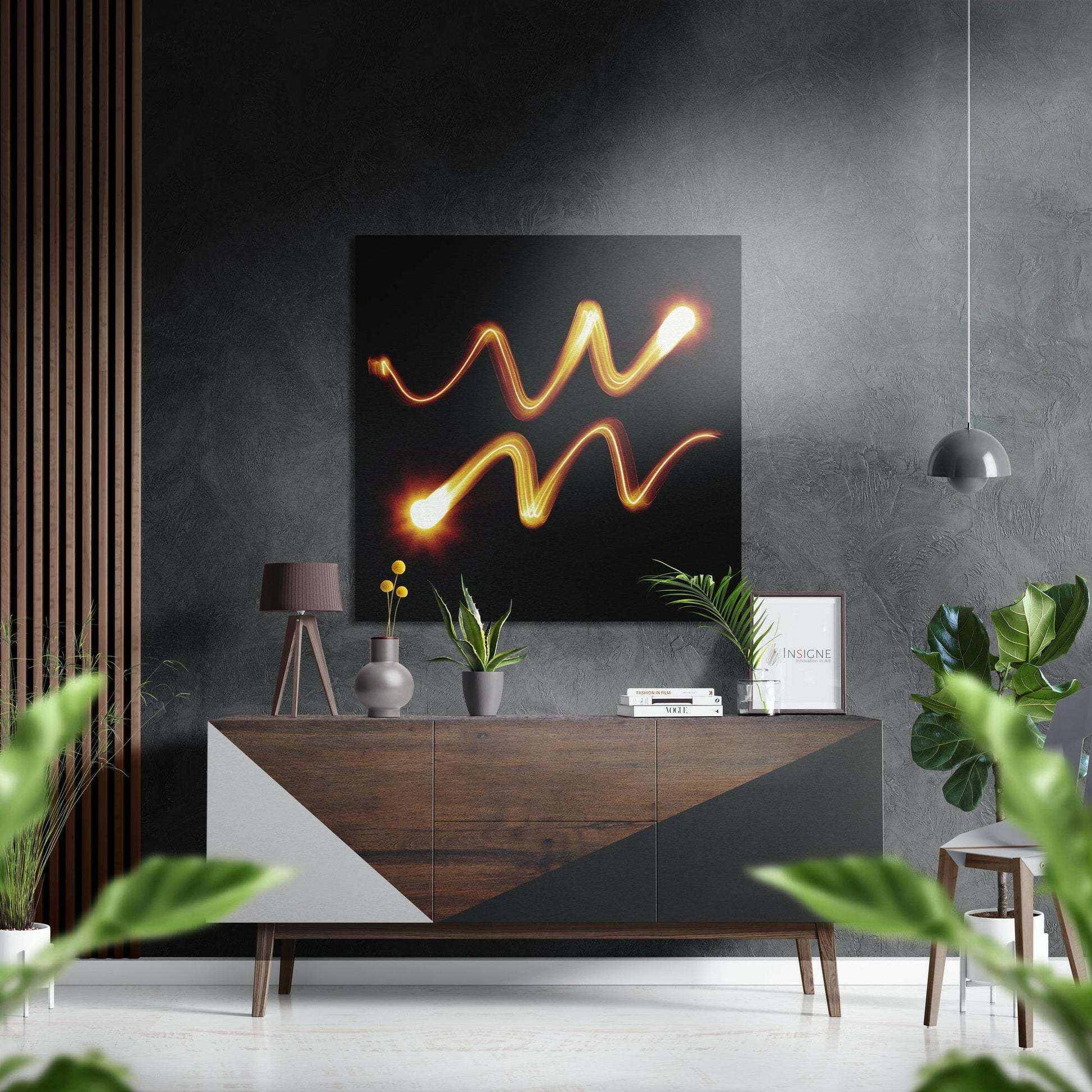 Aquarius zodiac symbol metal wall art panel