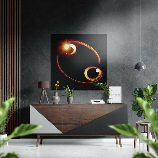 Cancer zodiac symbol brushed aluminium metal wall art