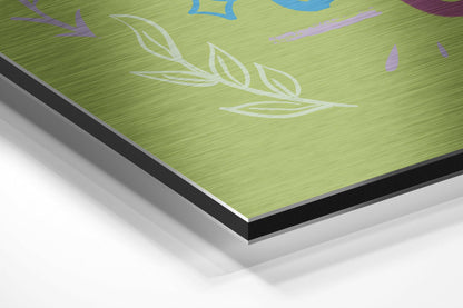 Never Give Up Leafy Green Metal Wall Art