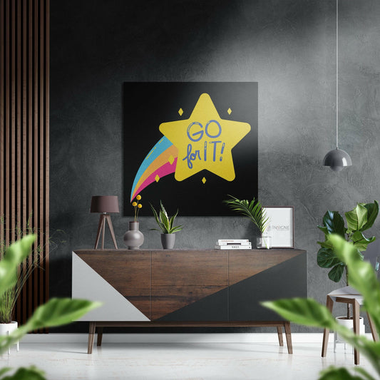 Go for it motivational metal wall art