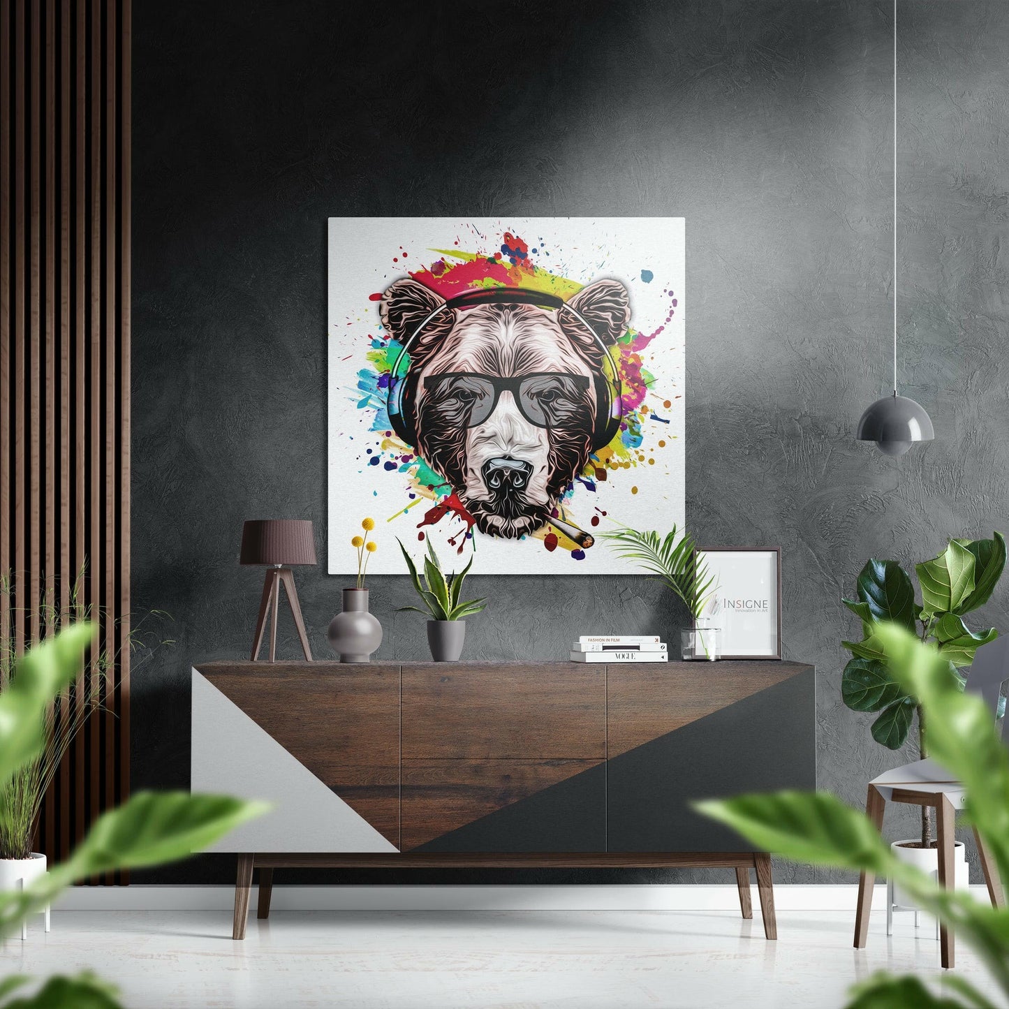 Dog metal wall art, characterful dog portrait on brushed aluminum dibond