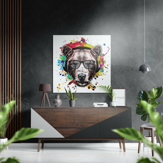 Dog metal wall art, characterful dog portrait on brushed aluminum dibond