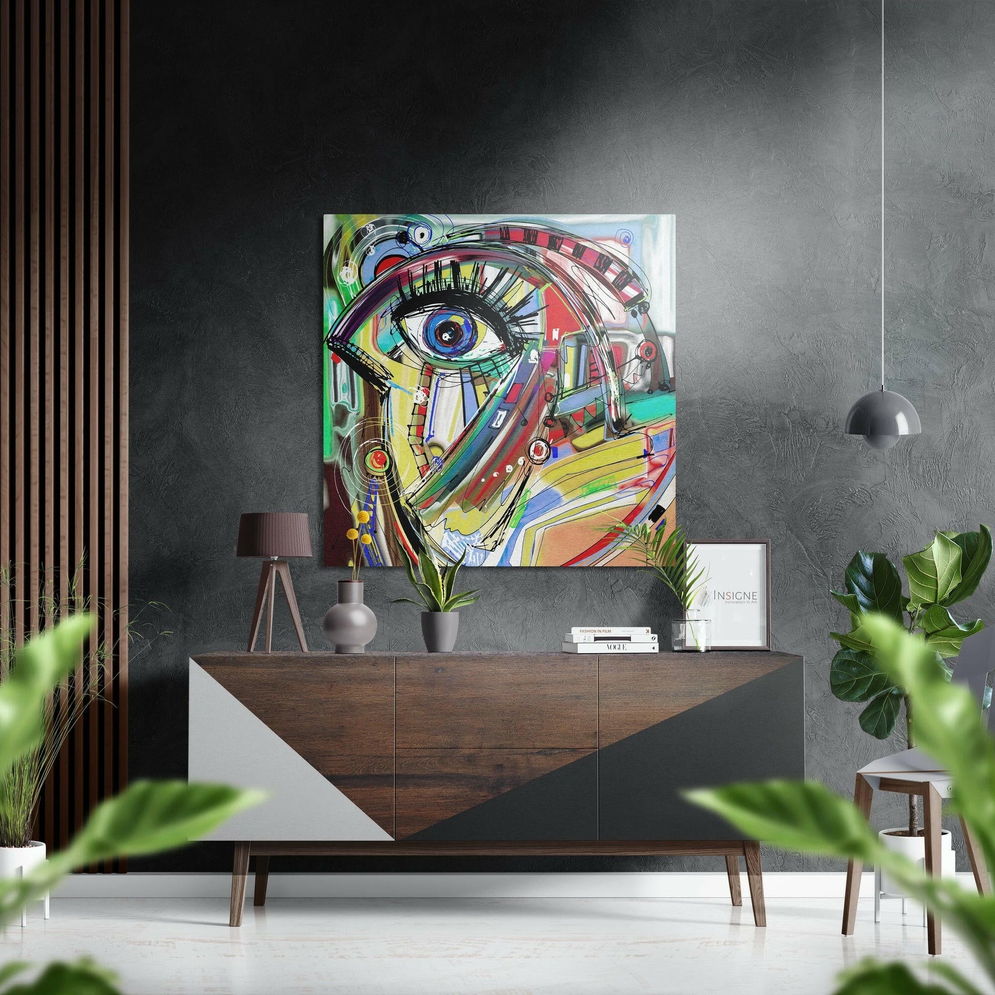 Colorful Abstract Blue Eye metal wall art