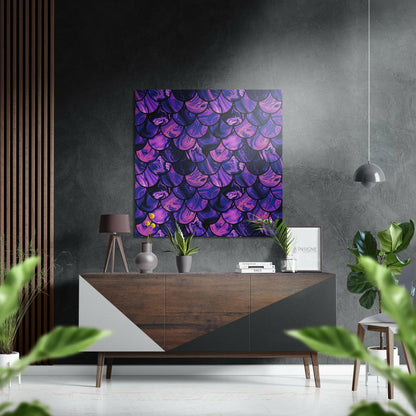 Purple drops abstract metal wall art