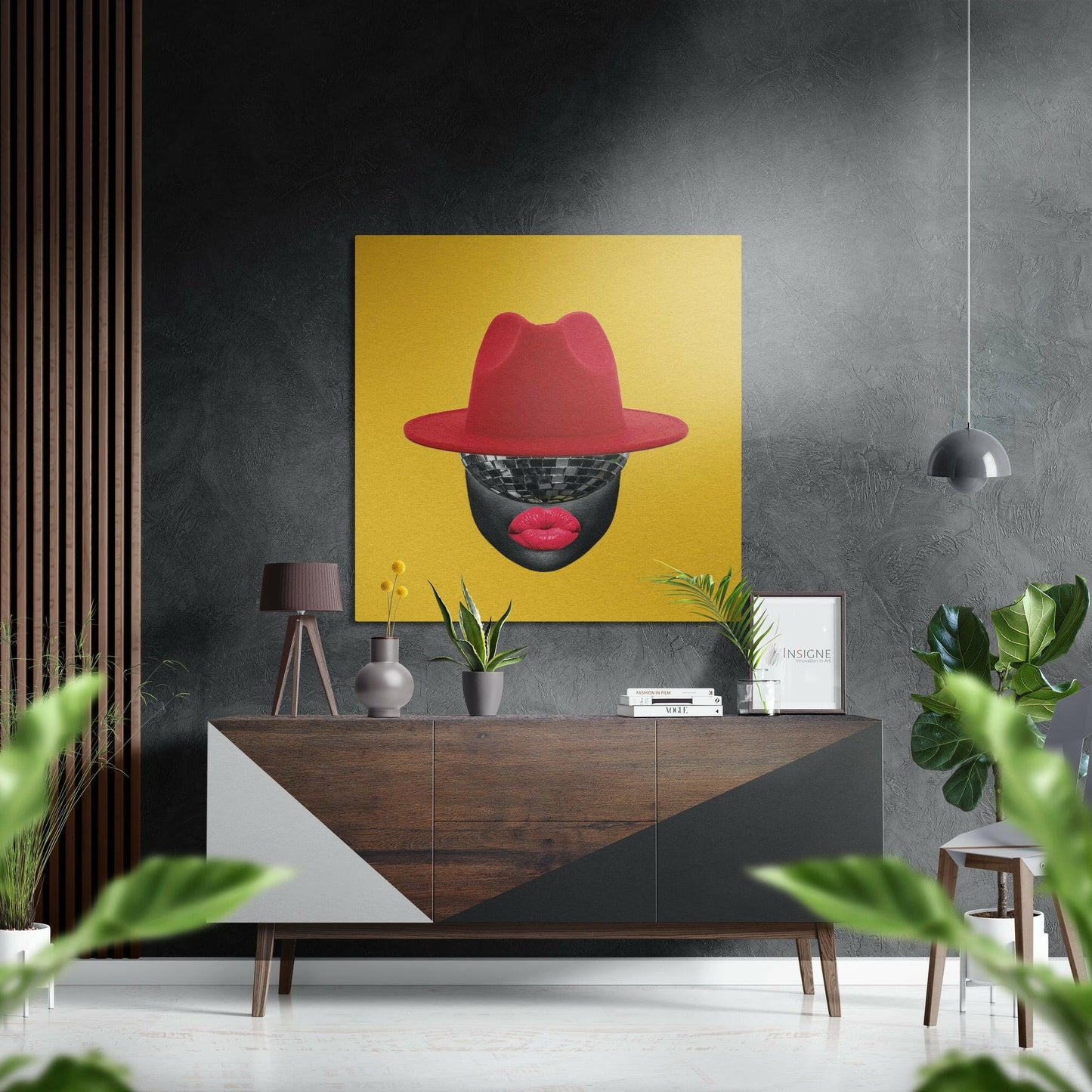 Red Hat Silhouette Metal Wall Art