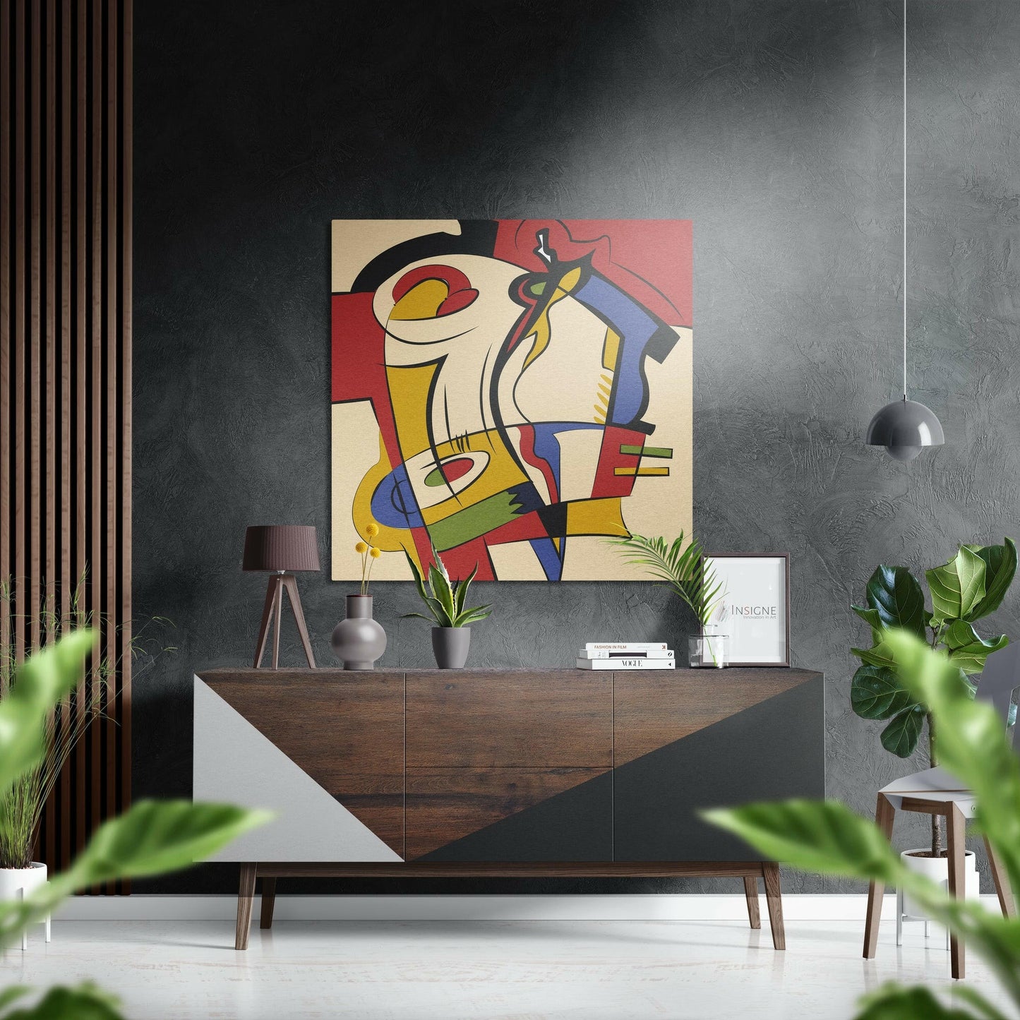 Geometric Cubist Figure Metal Wall Art