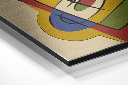 Geometric Cubist Figure Metal Wall Art