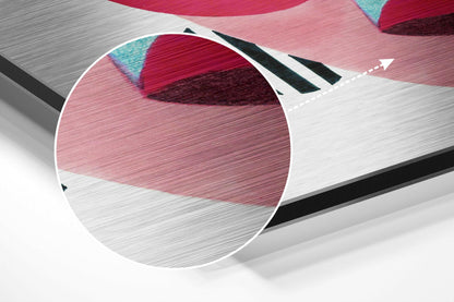 Pink Cat Eye Glasses Face Metal Wall Art