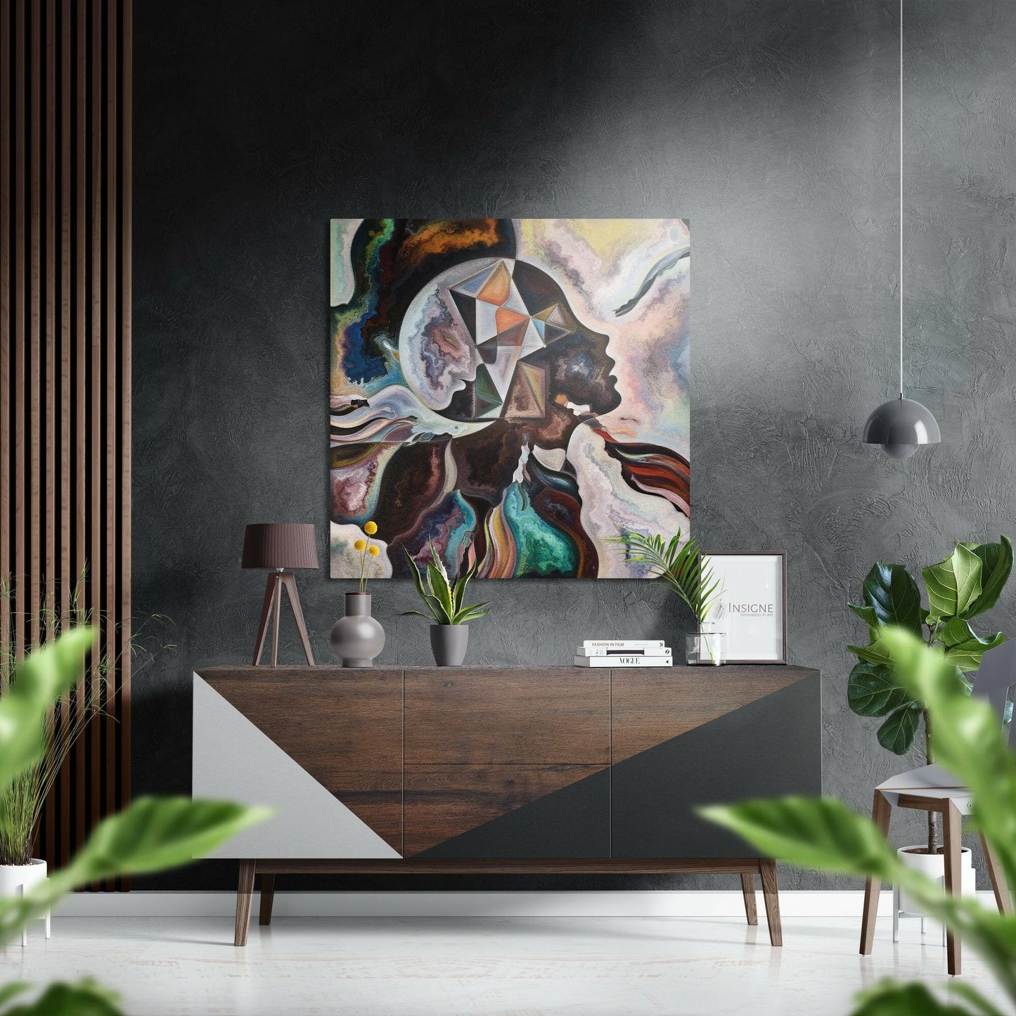 Childish Thoughts brushed aluminum metal wall art for playroom decor