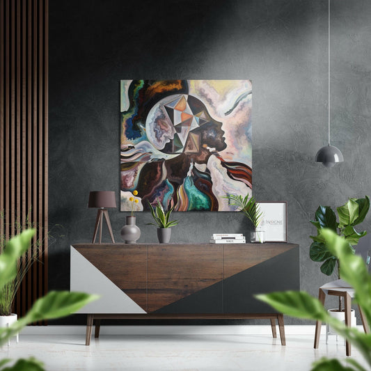 Childish Thoughts brushed aluminum metal wall art for playroom decor
