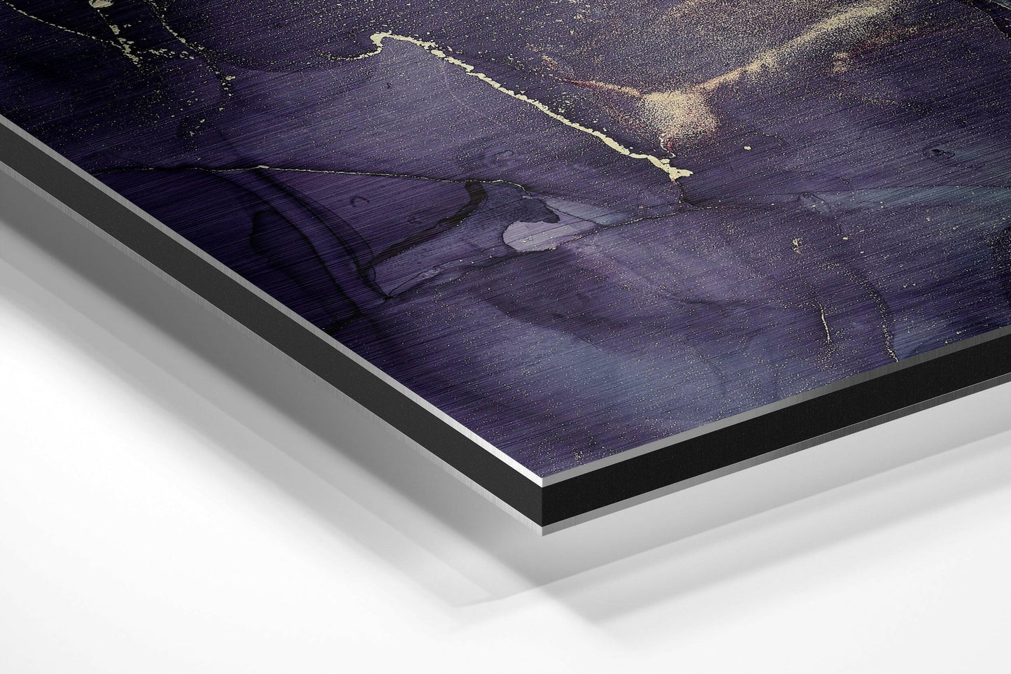 Purple Gold Marble Metal Wall Art