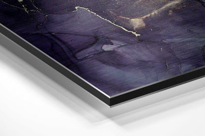 Purple Gold Marble Metal Wall Art