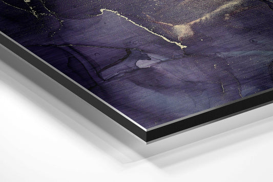 Purple Gold Marble Metal Wall Art