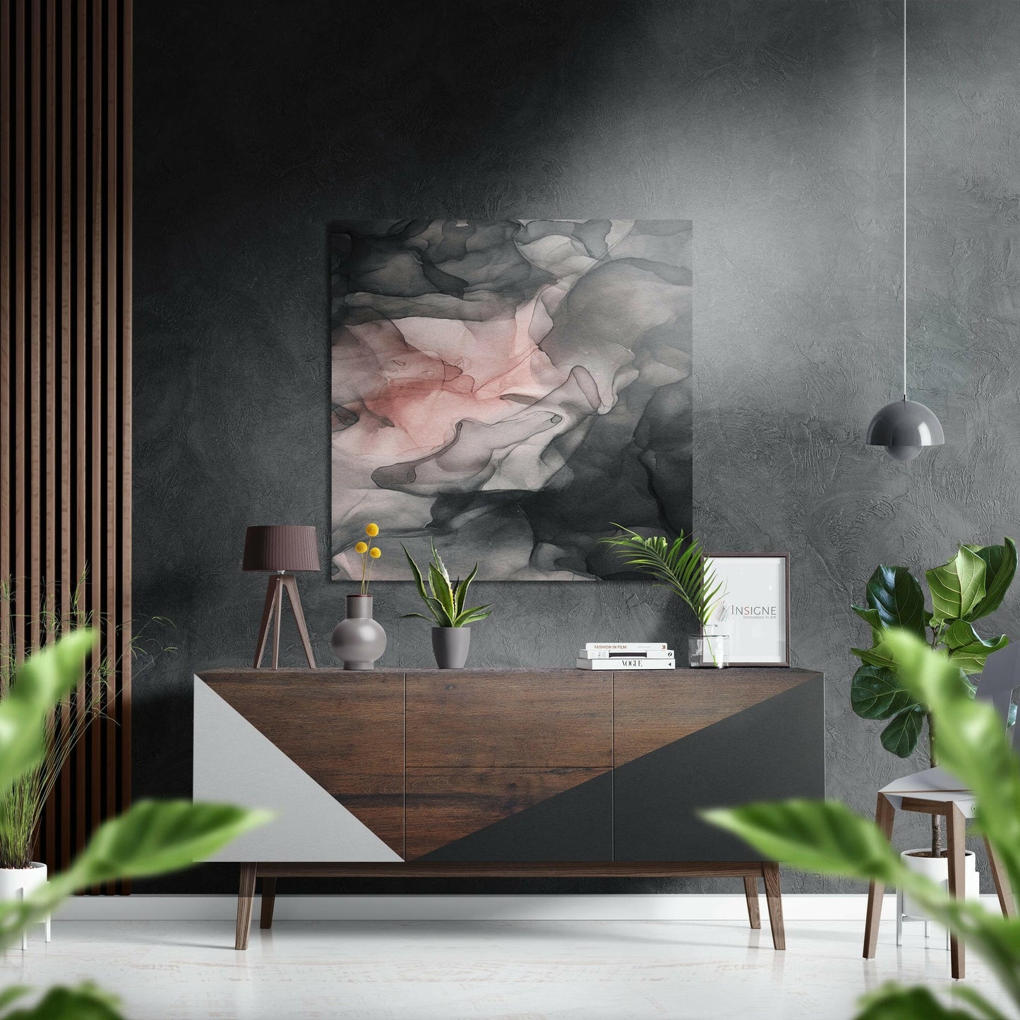 Gray cloud metal wall art minimal design