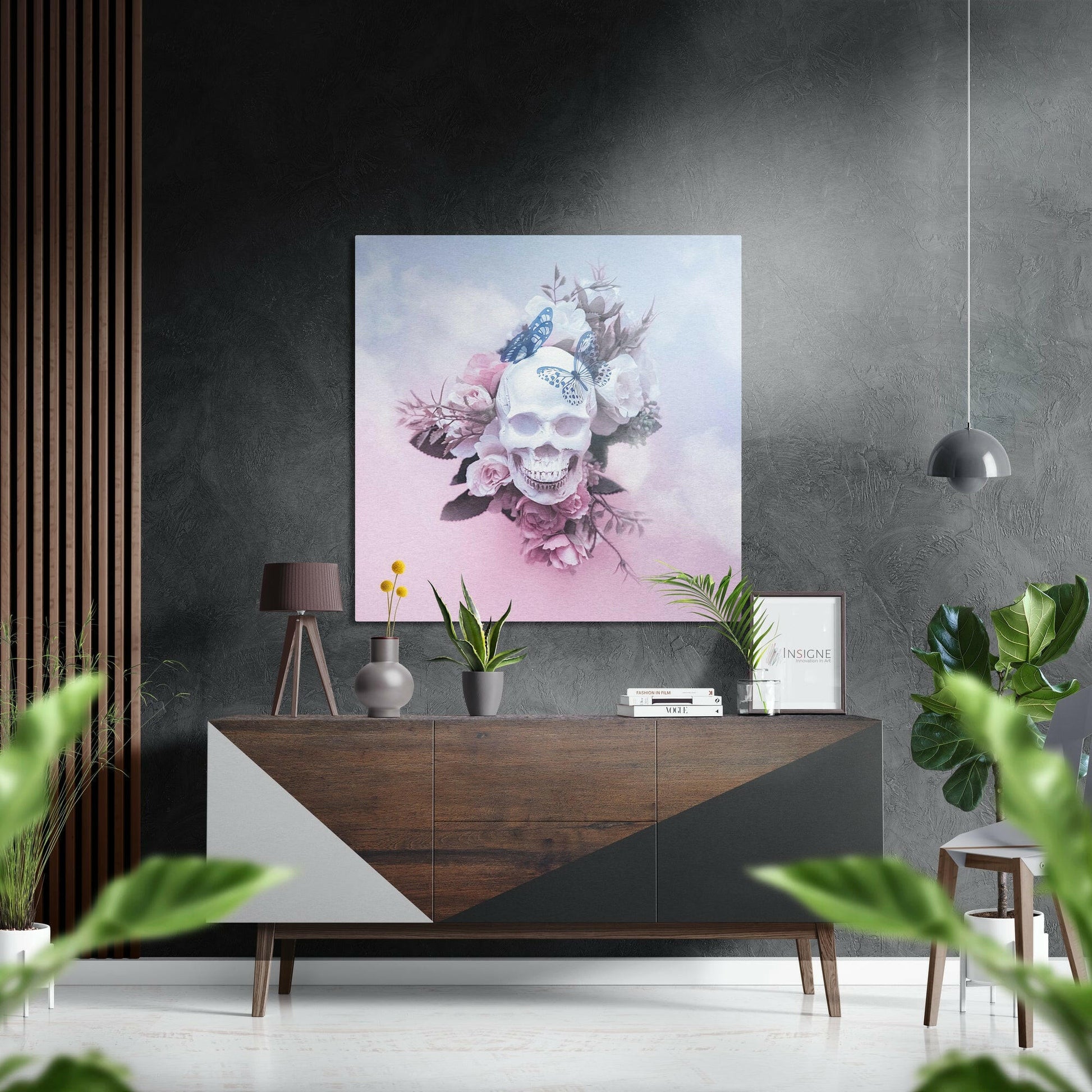 Cute Skull metal wall art brushed aluminum dibond