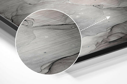 White Pink Veined Marble Metal Wall Art