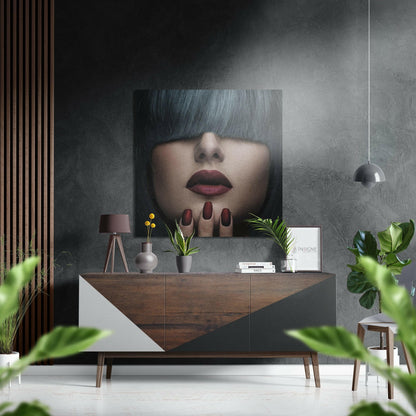 Bangs metal wall art brushed aluminum